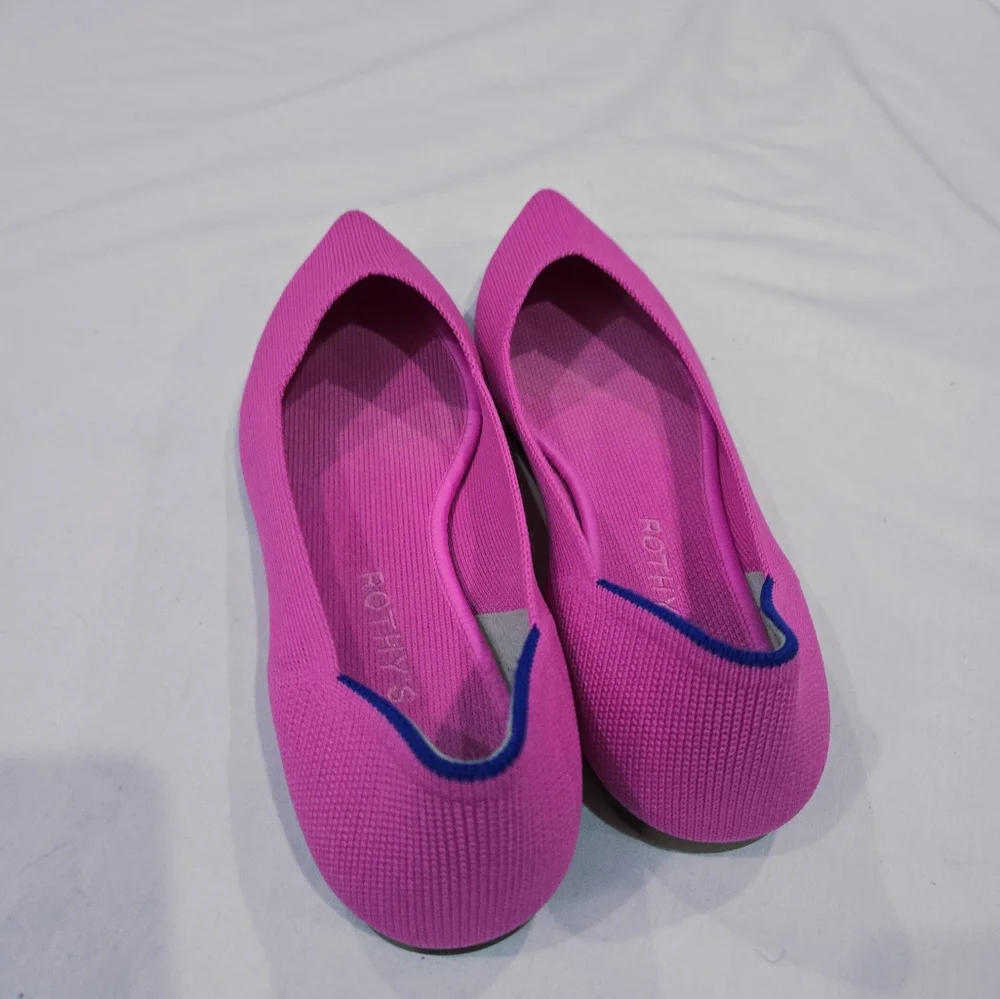 Rothy’s Pointed Bright Pink Slip Ons Size 9 - Picture 4 of 7